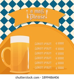 Menu beer orange octoberfest food and drink - vector