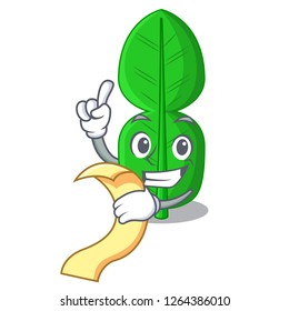 With menu bergamot leaf in a character funny