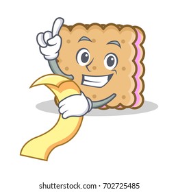 With menu biscuit character cartoon style