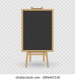 Menu Black Board Isolated On Transparent Background. Illustration Of  Wooden Shield For Restaurant Menu. Vector EPS 10.