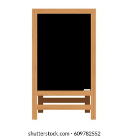 Menu Black Board. Vector illustration. Element on the theme of the restaurant business. For Chalk drawing. Realistic Wooden announcement board.