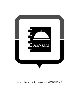 menu - black vector icon; map pointer;  message bubble