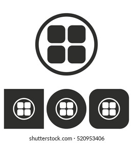 Menu - black and white icons. Vector illustration.