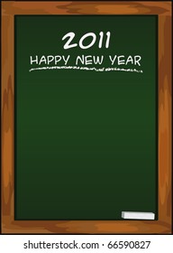 Menu blackboard, Happy New Year  Green vector template