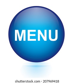 Menu blue circular button