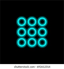 Menu blue glowing neon ui ux icon. Glowing sign logo vector