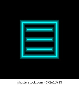 Menu blue glowing neon ui ux icon. Glowing sign logo vector