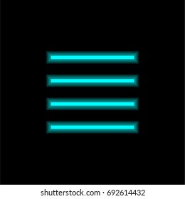 Menu blue glowing neon ui ux icon. Glowing sign logo vector