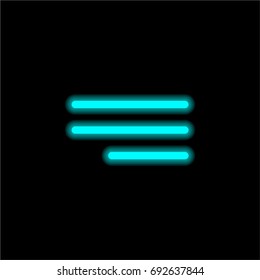 Menu blue glowing neon ui ux icon. Glowing sign logo vector