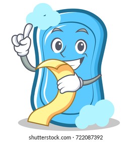 With menu blue soap character cartoon