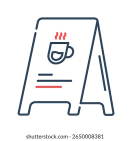 Menu board. menu, coffee, list, drinks, cafe, options, board, order, beverage. Vector Icon Illustration