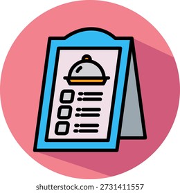 Menu Board Icon isometric Vector Illustration