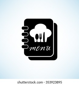 Menu book -  black vector icon