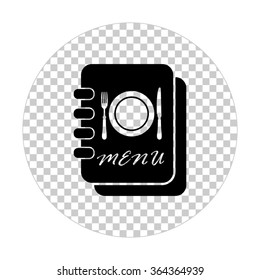 Menu book -  black vector icon