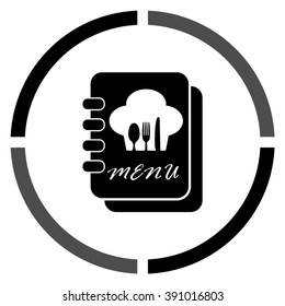 Menu book  - black vector icon