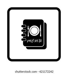 Menu book  - black vector icon