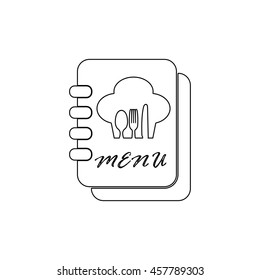 Menu book  - black vector icon
