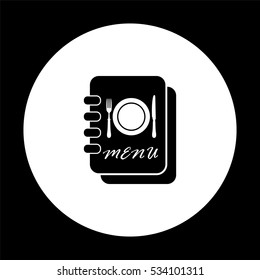 Menu book  - black vector icon