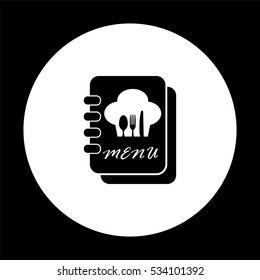 Menu book -  black vector icon