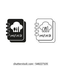 Menu book  - black vector icon