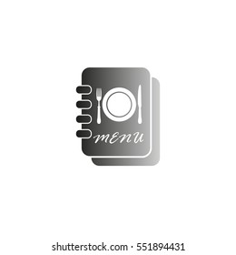 Menu book - black  vector icon