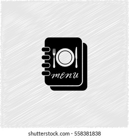 Menu book -  black vector icon