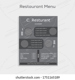 Menu book card design Restaurant 