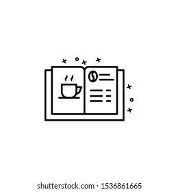 Menu, book, coffee icon. Simple line, outline vector of coffee icons for ui and ux, website or mobile application
