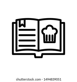 menu book for cooking line icon 