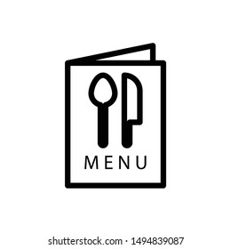 menu book for dining line icon 