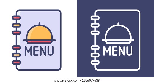 Menu Book Filled Line and Outline for your website design, icon, logo, app. Vector Premium EPS10