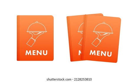 Menu book. Food menu design template. Cafe and restaurant book. Vector stock illustration.