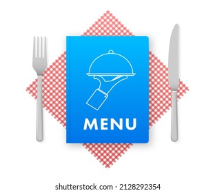 Menu book. Food menu design template. Cafe and restaurant book. Vector stock illustration.