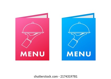 Menu book. Food menu design template. Cafe and restaurant book. Vector stock illustration.