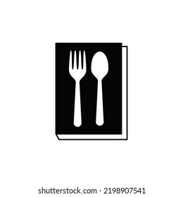 Menu Book icon in black flat glyph, filled style isolated on white background