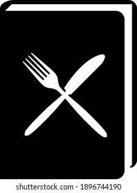 Menu Book Icon. Black Glyph Design. Vector Illustration.