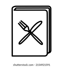 Menu Book Icon. Bold outline design with editable stroke width. Vector Illustration.