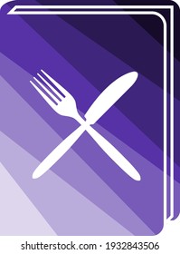 Menu Book Icon. Flat Color Ladder Design. Vector Illustration.