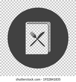 Icono del libro de menús. Reducir el diseño del patrón en la cuadrícula de transparencia. Ilustración vectorial.