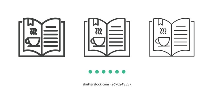 Menu book icon. Thin line icon vector