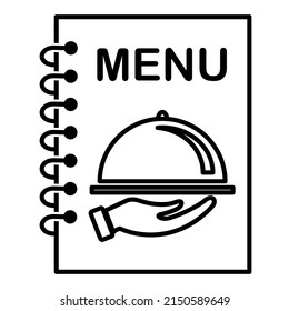 Menu book icon in trendy outline style design. Vector illustration isolated on white background.