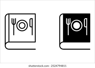 Menu book icon in trendy outline style design, for your website design, logo, app, UI Vector design. User icon, silhouette isolated on white background.
