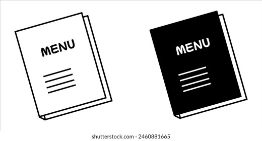 Menú Libro Iconos de la colección del restaurante En la ilustración de Vector de diseño de moda