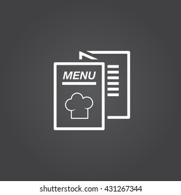 menu book line icon, outline vector logo illustration, linear pictogram isolated on black