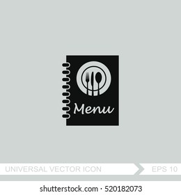 Menu book vector icon.