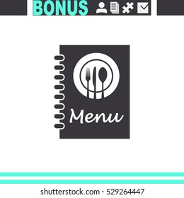 Menu book vector icon.