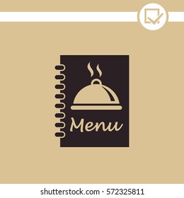 Menu book vector icon.