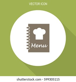 Menu book vector icon.