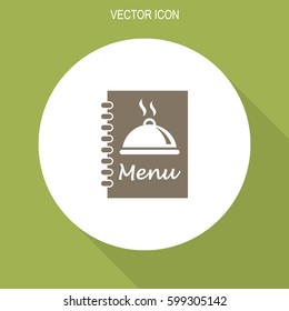 Menu book vector icon.