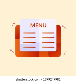 Menu book vector icon for restaurant. Flat design icon ready to use for website, mobile app, presentation and any other projects.